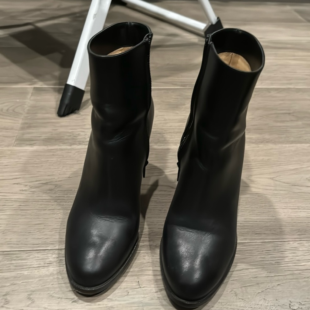 Black leather boots
